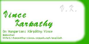 vince karpathy business card